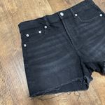 Gap Womens Black Denim Jean Shorts Sz 27 Whiskering 3” Inseam High Rise Photo 2