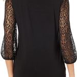 Kasper Black Keyhole 3/4 Sleeve Lace Top XL Photo 6