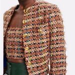 Torn By Ronny Kobo Ronny Kobo Collection cropped tweed boucle cropped jacket with tube top set NEW Photo 3