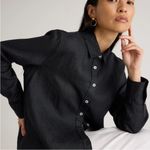 Quince NWT Black 100% European Linen Long Sleeve Button Up Shirt Sz Small Photo 2