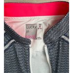 Lucky in Love Royal Palm Zip Tank Women’s Med Sleeveless Golf Tennis Top Navy/W Blue Photo 4