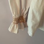 Faherty  White Cotton Peasant Embroidered Tunic Blouse Women's size Small Photo 3