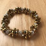 Metallic Gold Color Crystals Stretch Bracelet New Photo 2