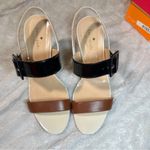 Kate Spade  7.5 M Slingback Wedge Sandal Stripes ISOLA Neutral Old Money Resort Photo 7