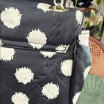 Betsey Johnson  Black & White Polka Dot Chain Strap Floral Lined Purse Bag Photo 6