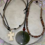 Handcrafted Green and Brown Necklace Set Photo 1