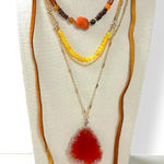 Free People Texas Sun Layered Necklace NEW Western Bohemian Geode Tassels Photo 0