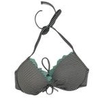 Victoria's Secret Bikini Top Underwire Ruffle Sequin Striped Lightly Lined Photo 1