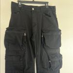 ZARA NWOT Baggy Oversized Black Cargo Multipocket Jeans sz 32 Photo 1