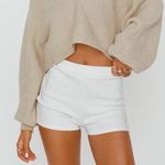 Princess Polly  Ribbed Shorts White Photo 0