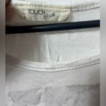 Torch Blue White Paris Love Cropped High Low Short Sleeve T-Shirt Photo 5