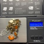 Anne Klein  Vintage Elegant Orange Heart White Stones Gold Tone Necklace … Photo 13