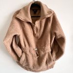 Bailey 44 Teddy Sherpa 1/2 Zip Pullover Camel Tan Toggle Waist Sz S Brown Photo 0