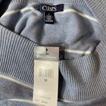 CHAPS NEW  Boat Neck Cotton Knit Shirt Top White Blue Size M Modal Blend Striped Photo 4