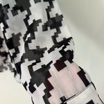 Elegant Women's Houndstooth Button Down Shirt Black Size M Photo 6