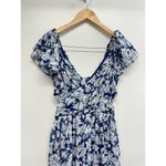 AQUA  Maxi Dress Womens Size Extra Small Tiered Metallic Formal Evening Gown Blue Photo 2