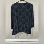 Alex Evenings  Black with Blue Pattern Top and Sequins Photo 5