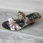 Elite by Corkys Womens Size 8 Jamaica Leather Floral Boho Hippie Wedge Sandals Brown Photo 2