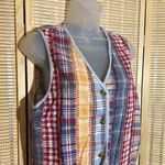 Handmade Vintage Reversible Patchwork Multicolored Plaid Cotton Vest Possibly  Photo 1