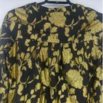 Jessica London Y2K Gold Womens Top Sz 18 Mob Wife Holiday Glam Floral Sheer Date Photo 6