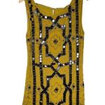 Free People Speak Easy Mini Dress beaded gold and black Size 4 new $168 Photo 0
