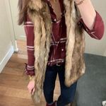 Brown Faux fur oversized vest one size fits most Photo 8