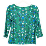 BODEN Green Blue Floral Viscose Silk Blend Blouse 3/4 Sleeves Women's UK 6 US 2 Photo 1