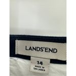 Lands' End  Dress Women 14 White Blue Linen Blend Sleeveless Knee Length Back Zip Photo 4