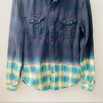 Devil's Harvest Button Up Plaid/Black Dye Top Sz Medium Black Photo 2