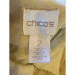 Chico's  Shirt Women 2X Yellow Embroidered Mix Maya Asymmetric Button‎ Down Flowy Photo 10