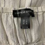 Streetwear Society  Button Up Midi Dress L White Stripe Adjustable Straps Elastic Photo 5