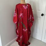 Winlar Red Satin Floral Kaftan Maxi Dress Size undefined Photo 3