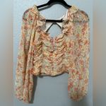 Free People Mabel Boho Cottagecore Floral Peasant Top Sz XS Photo 2