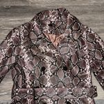 AQUA  Snake Print Faux-Leather Trench Coat Photo 2