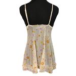 Ilusion Ruffle Bust 70s Floral Babydoll Slip‎ Night Dress Adjustable Straps Med Orange Photo 1
