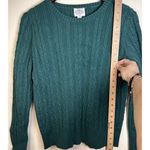 st. john's bay St. John’s Bay green cable knit sweater size Large( Runs Small) Photo 3