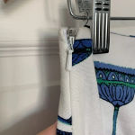 Talbots  Martini Wine Glass Skirt White Blue Size 6 Photo 2