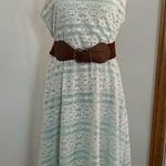 Maurice's White Lace Dress with Brown Belt, summer dress Photo 1