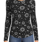 No Boundaries Celestial Black and White Sun and Moon Long Sleeve Top Sz M Photo 0