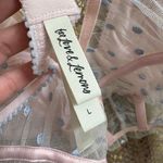 VS For Love & Lemons Foil Rose Pink Blue Sheer Mesh Bustier Coquette Top Large Photo 4