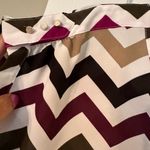 New Direction brown, burgundy & tan chevron ladies blouse. Medium. Short sleeves Photo 2