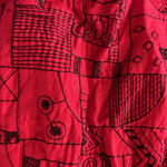 Chico's  0 (S) Zip Jacket Red Black Silk Quilted Abstract Artsy Modern Statement Photo 6