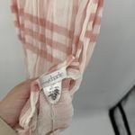 Charming Charlie  Pink & White Stripe Plaid Fringe Long Rectangle Scarf Preppy Photo 3