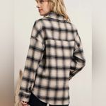 Lucky Brand NWT Women's Beige and Black Buffalo Plaid Oversized Shirt Jacket M Photo 2
