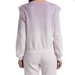 MONROW Revolve Purple Ombre Sweatshirt Top Ruffle Shoulder Cotton Medium New Photo 3