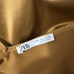 ZARA 💜  Gold Bronze Satin Women's Top with Spaghetti Straps Photo 3