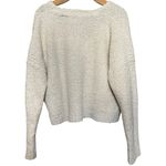 Free People  Women’s Size S White Cotton Textured Boucle Knubby Sweater Photo 1