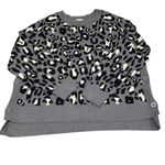Stella & Dot Gray Black White Animal Print Sweater 2X Wool Blend Heavy Photo 3