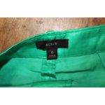 J.Crew Womens Drapey AM950 Kelly Green Linen Satin High Rise Shorts Size 6 NWT Photo 3