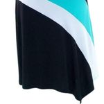 Cache Stretch Color Block Lined Skirt Black White Teal New NWT $118 Matte Jersey Photo 3